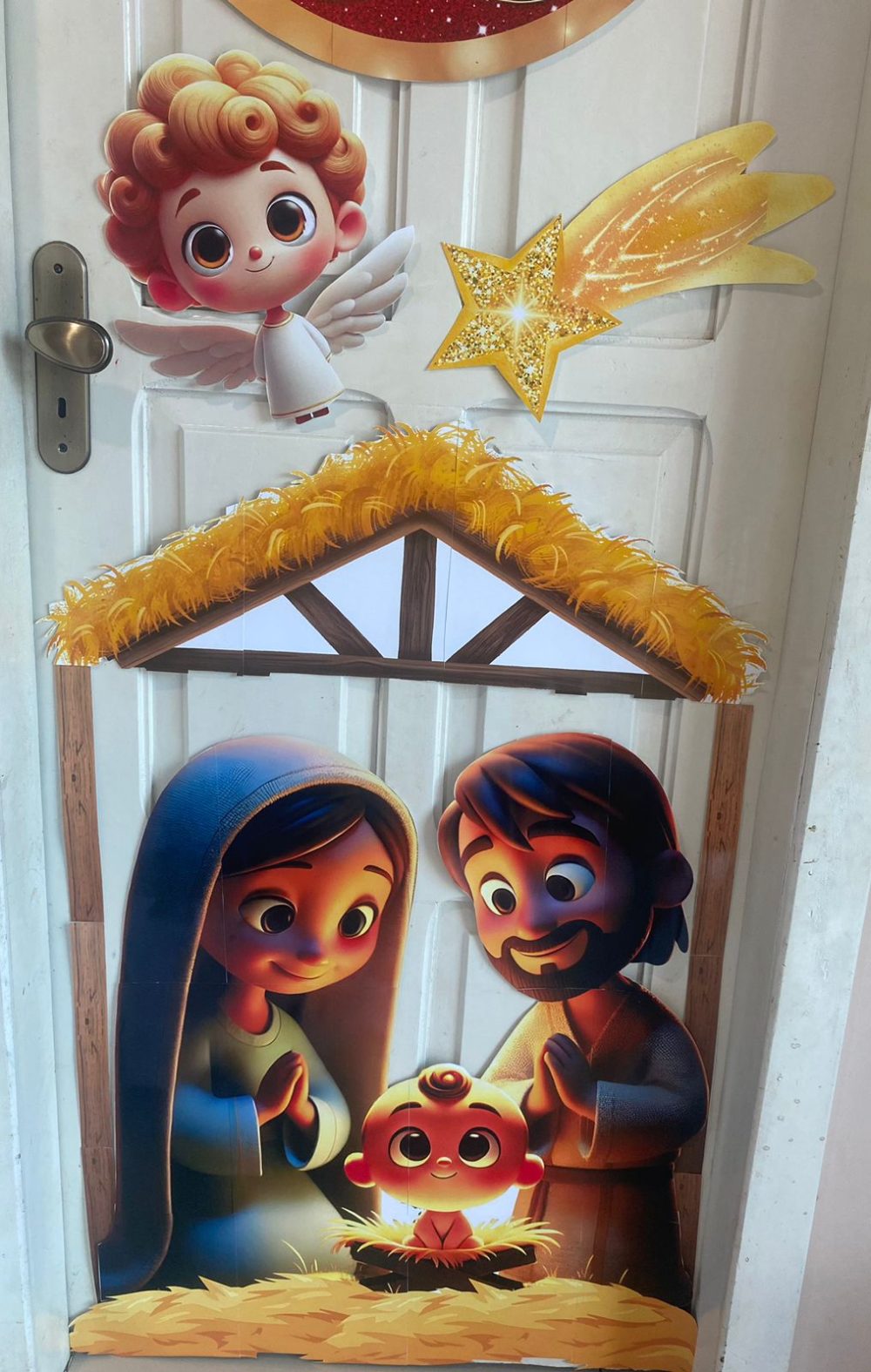 KIT NATAL CRISTÃO. DECORAÇÃO DE PORTA + PRESÉPIOS. - Imagem 2