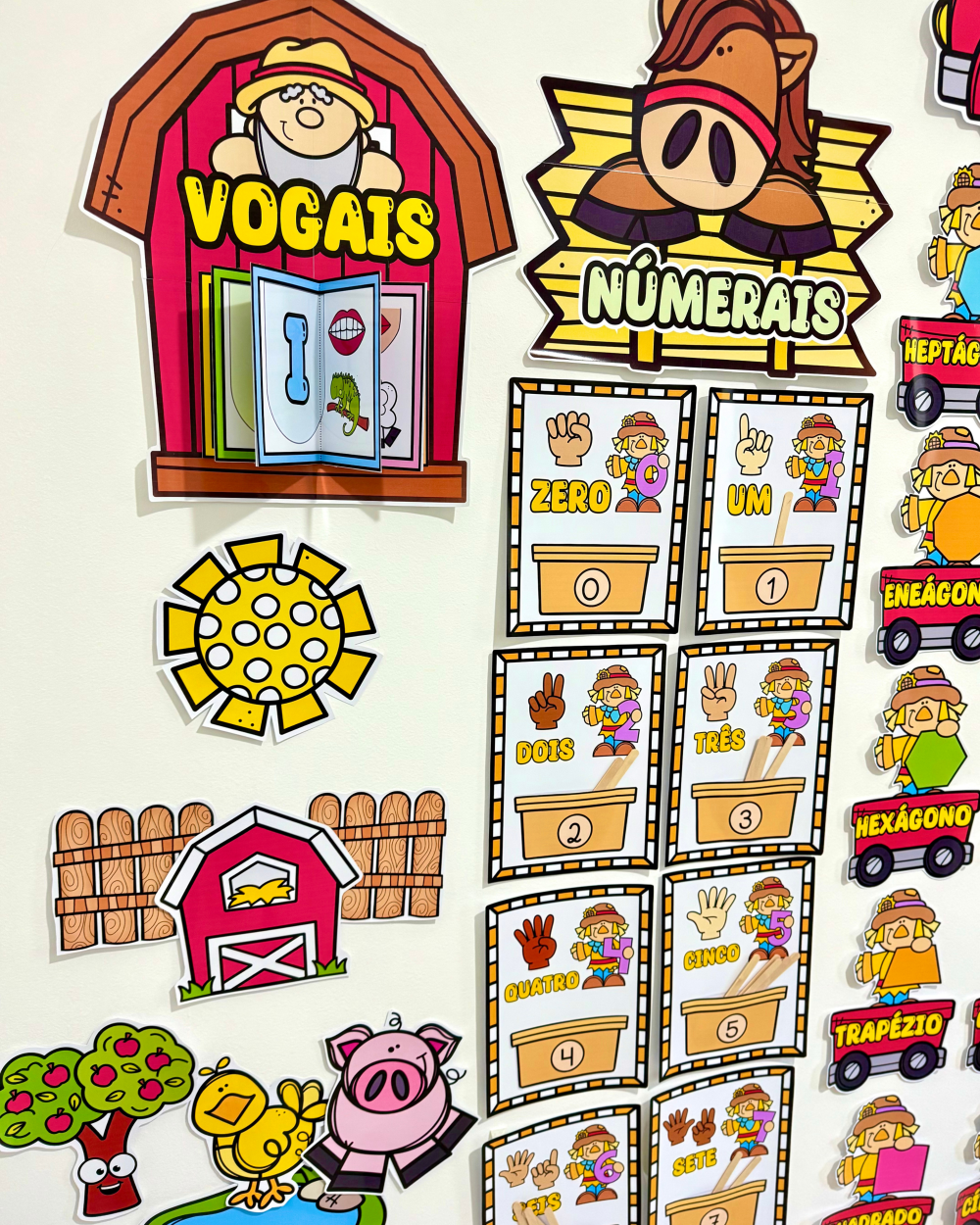 Kit Ornamentação de Sala de Aula tema Fazendinha para turmas da Educação Infantil e séries iniciais do Ensino Fundamental. - Imagem 11