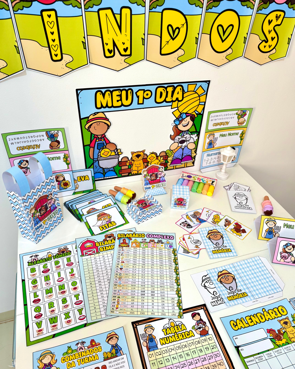 Kit Ornamentação de Sala de Aula tema Fazendinha para turmas da Educação Infantil e séries iniciais do Ensino Fundamental. - Imagem 17