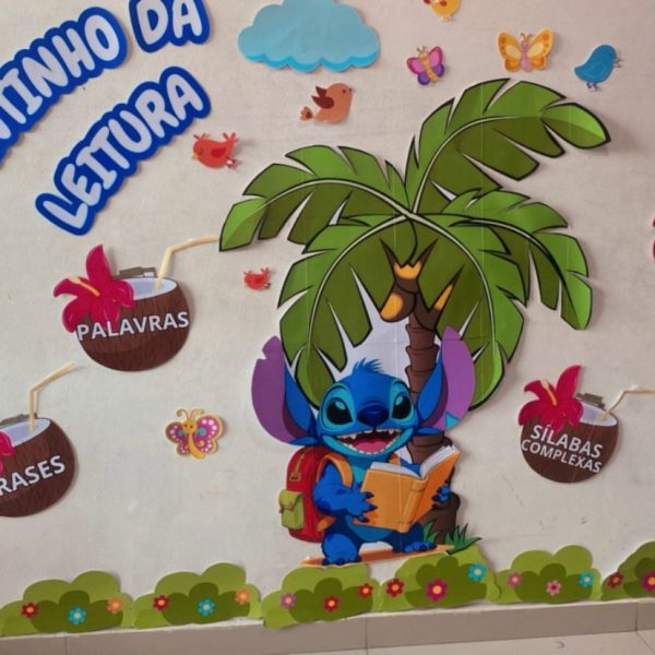 KIT CANTINHOS DO STITCH. CANTINHO DA LEITURA E DE MATEMÁTICA.
