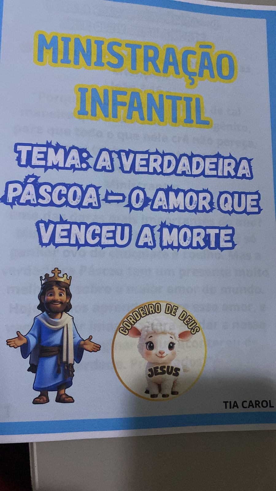 KIT MINISTRAÇÃO INFANTIL. A VERDADEIRA PÁSCOA. - Imagem 7