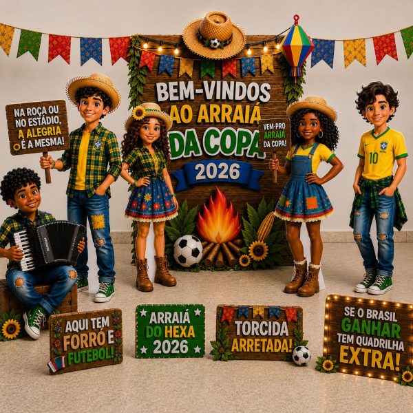 CENÁRIO ARRAIÁ DA COPA PARA FUNDAMENTAL 2 E ENSINO MÉDIO.