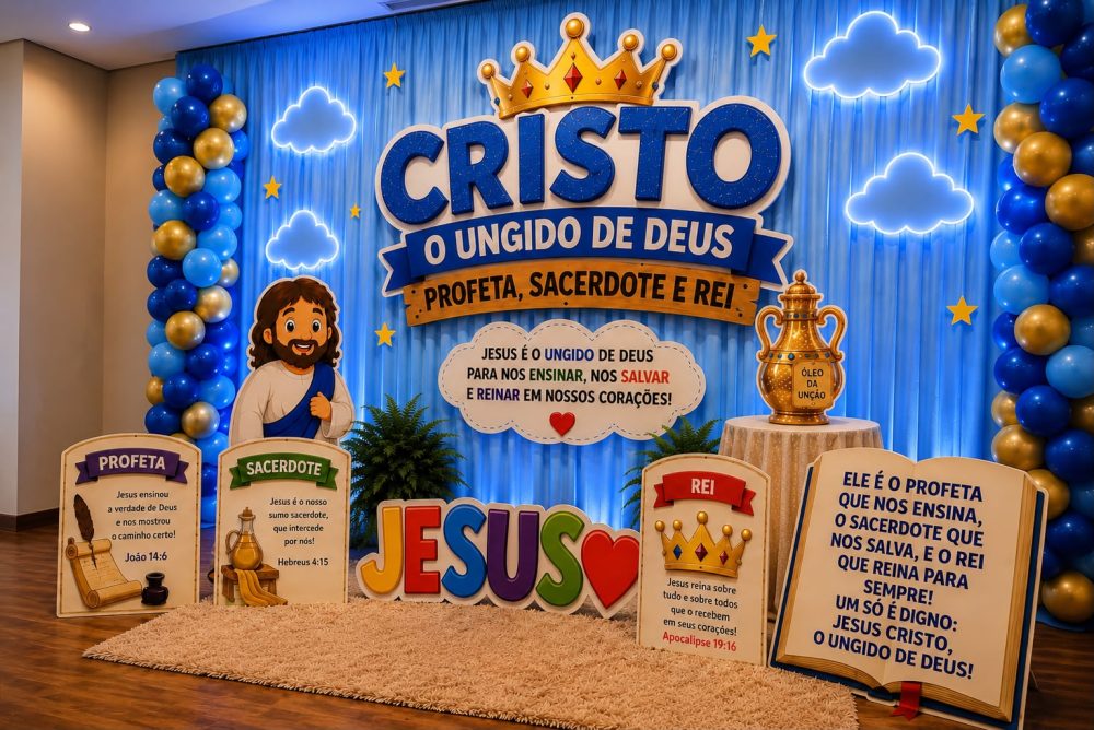 CRISTO O UNGIDO DE DEUS CENÁRIO PARA CULTO INFANTIL. - Imagem 3