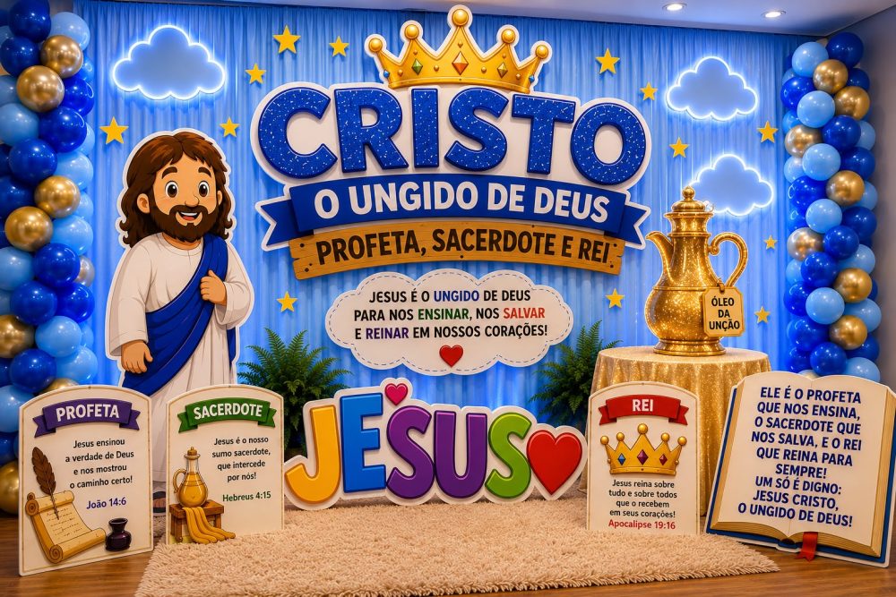 CRISTO O UNGIDO DE DEUS CENÁRIO PARA CULTO INFANTIL. - Imagem 4