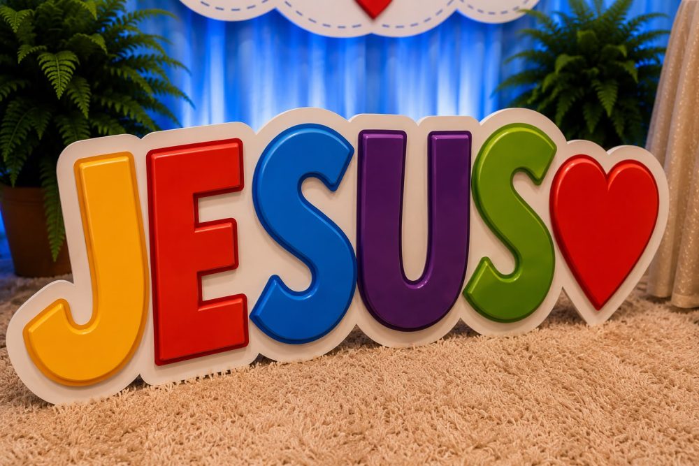 CRISTO O UNGIDO DE DEUS CENÁRIO PARA CULTO INFANTIL. - Imagem 9
