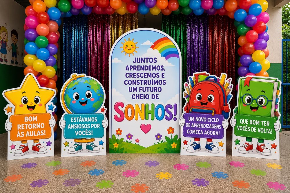 DECORAÇÃO COMPLETA RETORNO ÀS AULAS.