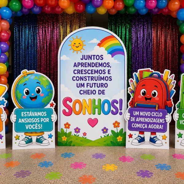 DECORAÇÃO COMPLETA RETORNO ÀS AULAS.