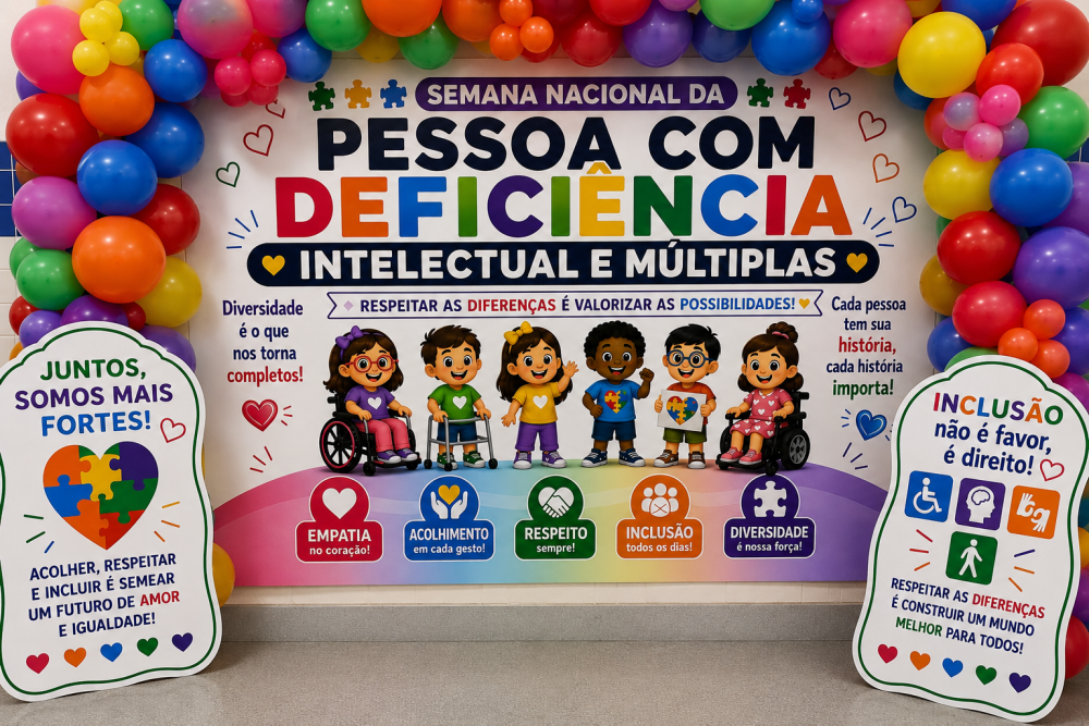 DECORAÇÃO SEMANA NACIONAL DA PESSOA COM DEFICIÊNCIA INTELECTUAL E MÚLTIPLAS. - Imagem 6