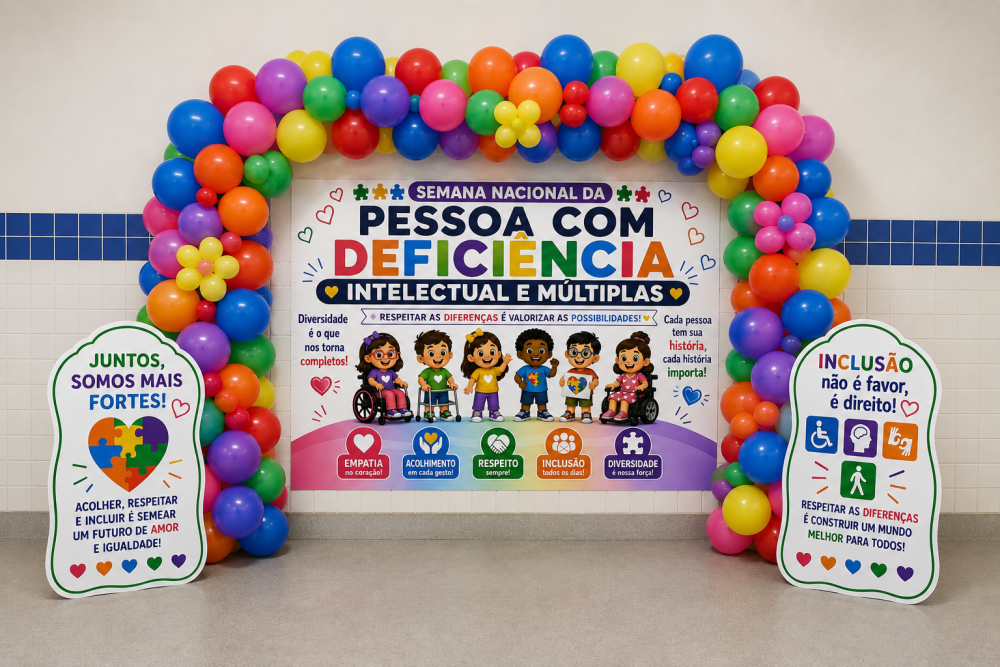 DECORAÇÃO SEMANA NACIONAL DA PESSOA COM DEFICIÊNCIA INTELECTUAL E MÚLTIPLAS. - Imagem 4