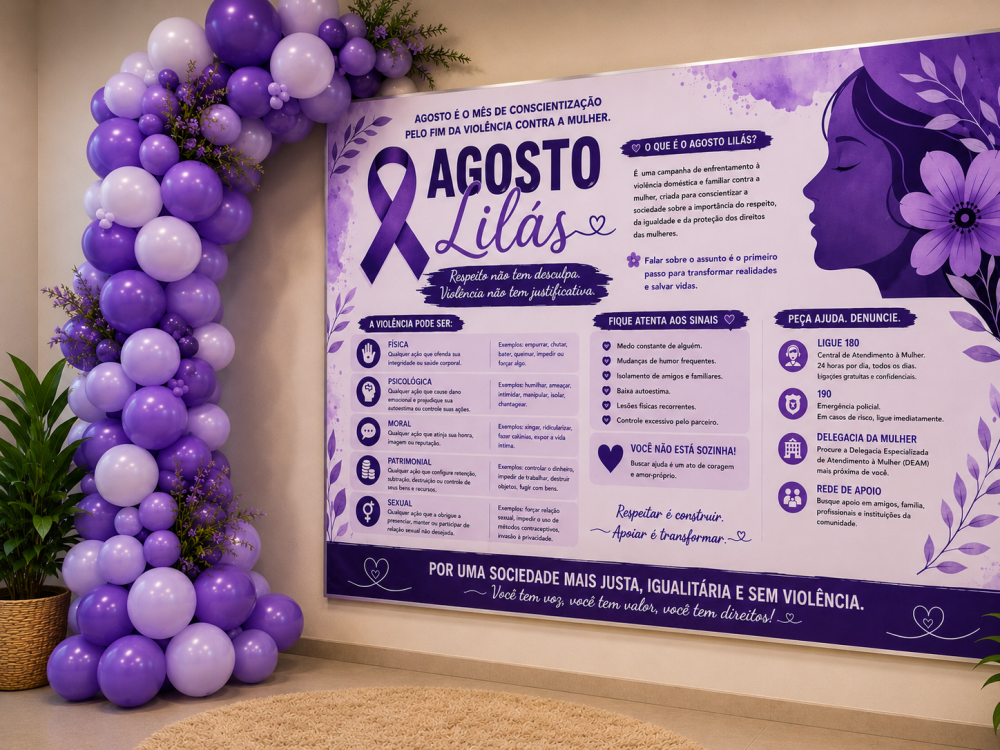 PAINEL INFORMATIVO AGOSTO LILÁS. - Imagem 3