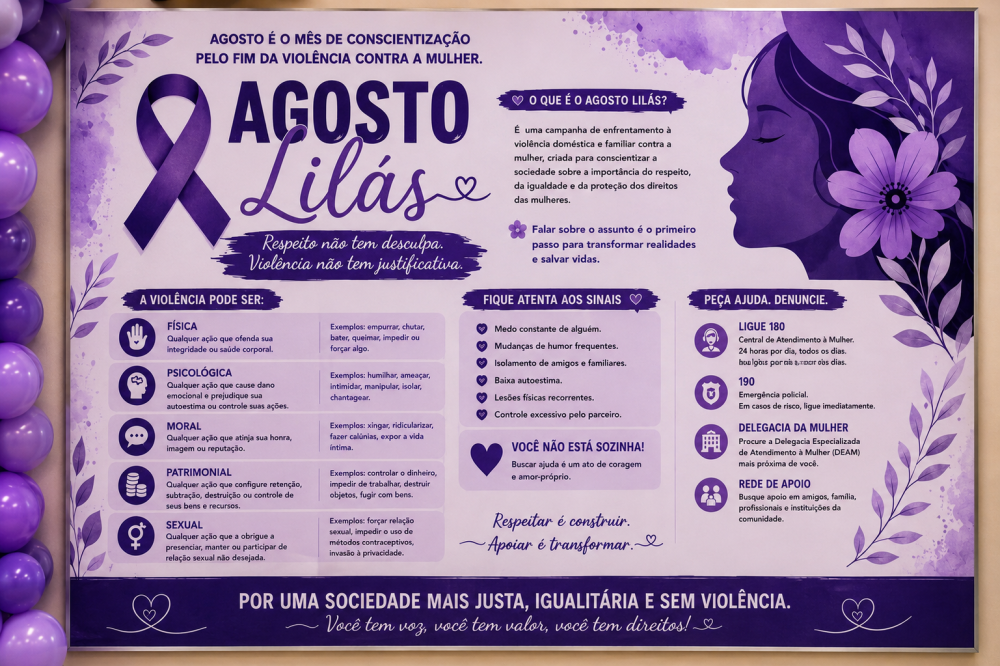 PAINEL INFORMATIVO AGOSTO LILÁS. - Imagem 2