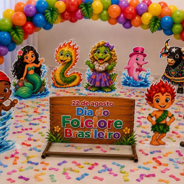 Cenário de displays do Folclore Brasileiro