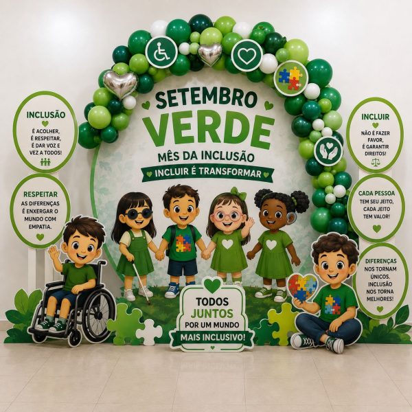 DECORAÇÃO SETEMBRO VERDE. MÊS DA INCLUSÃO. 💚💚💚