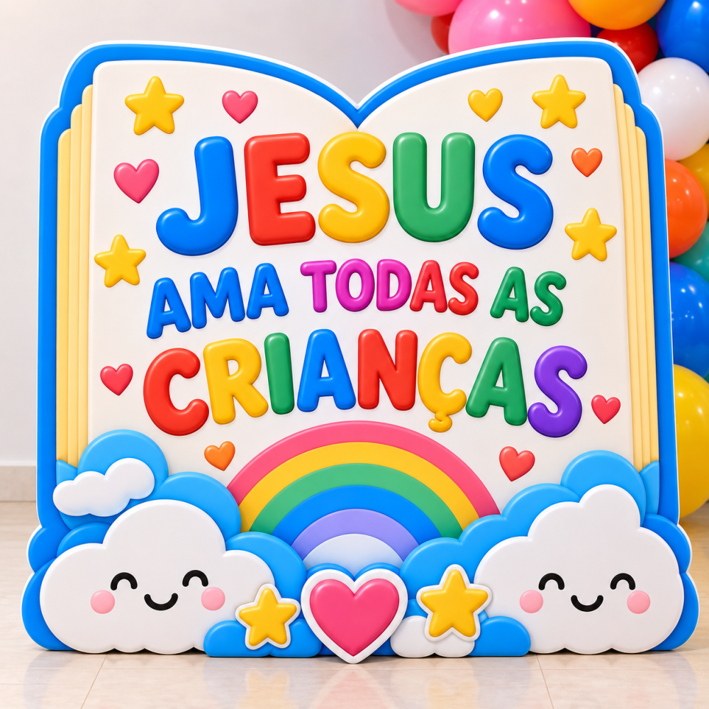 DECORAÇÃO DIA DAS CRIANÇAS. DEIXAI VIR A MIM OS PEQUENINOS PORQUE DELES É O REINO DOS CÉUS. - Imagem 5
