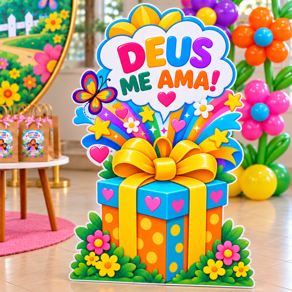CULTO INFANTIL VOCÊ É UM PRESENTE DE DEUS + PLACA PARA DIA DAS CRIANÇAS. - Imagem 5