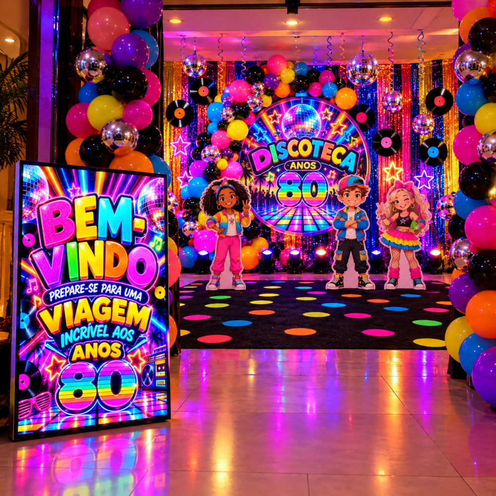 DECORAÇÃO DISCORECA ANOS 80.🪩🪩🪩 - Imagem 2