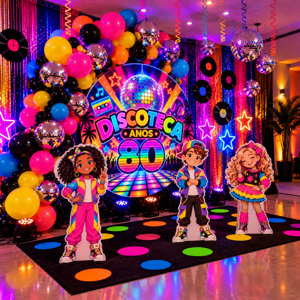 DECORAÇÃO DISCORECA ANOS 80.🪩🪩🪩 - Imagem 4