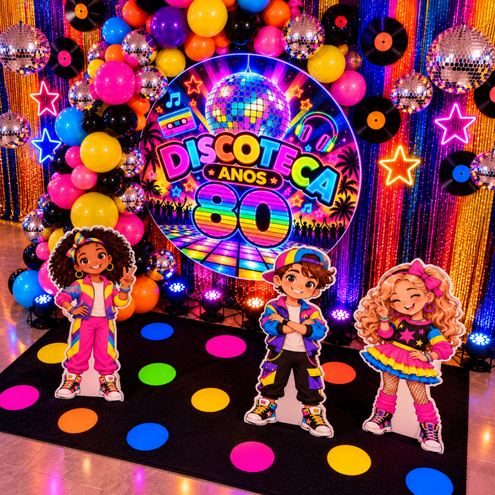 DECORAÇÃO DISCORECA ANOS 80.🪩🪩🪩 - Imagem 11