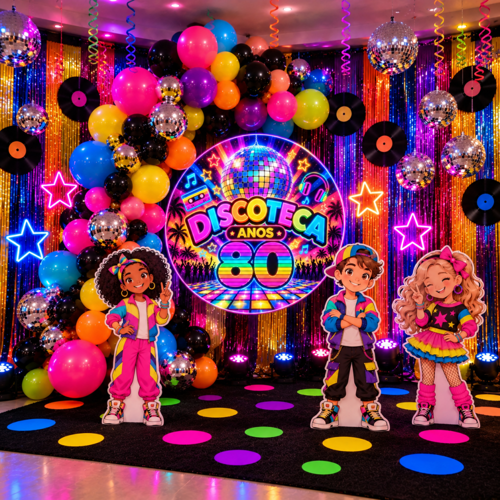 DECORAÇÃO DISCORECA ANOS 80.🪩🪩🪩 - Imagem 13