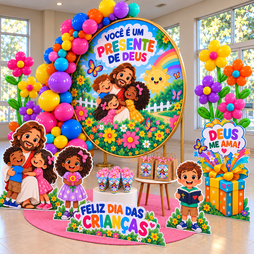 CULTO INFANTIL VOCÊ É UM PRESENTE DE DEUS + PLACA PARA DIA DAS CRIANÇAS. - Imagem 10