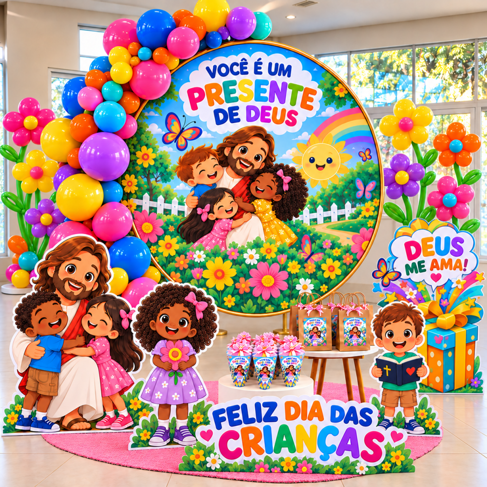 CULTO INFANTIL VOCÊ É UM PRESENTE DE DEUS + PLACA PARA DIA DAS CRIANÇAS. - Imagem 2