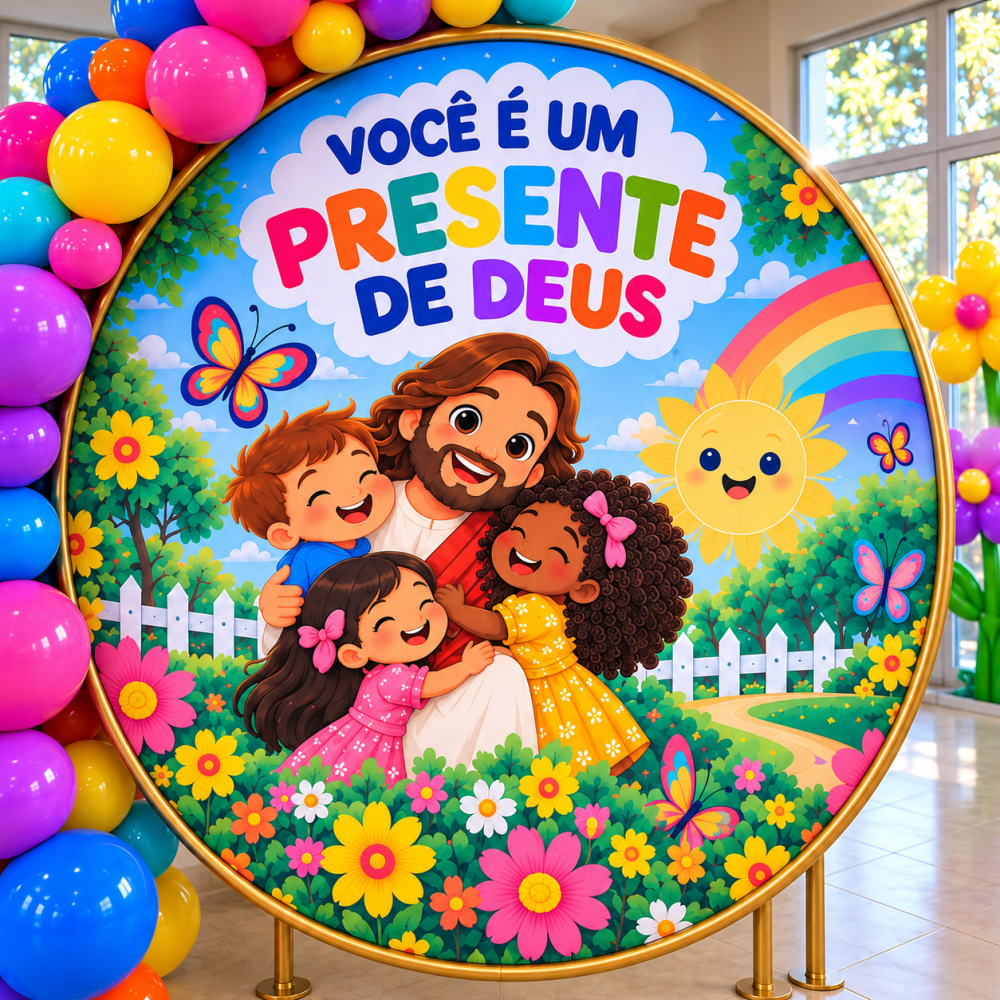 CULTO INFANTIL VOCÊ É UM PRESENTE DE DEUS + PLACA PARA DIA DAS CRIANÇAS. - Imagem 8